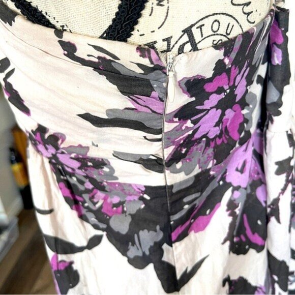 Lori M Collection Maxi Dress Women's Size XL Floral Lavender Strapless Lined - Picture 12 of 12